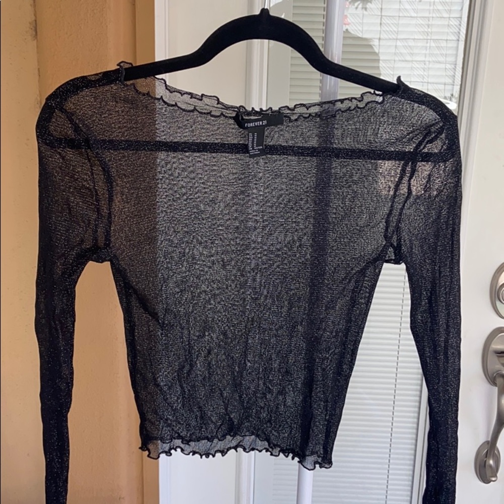 Forever 21 sparkly/mesh crop top